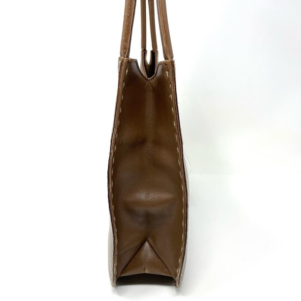 Gucci Vintage Brown Leather Topstitch Shoulder Hobo Bag Purse - Picture 6 of 16